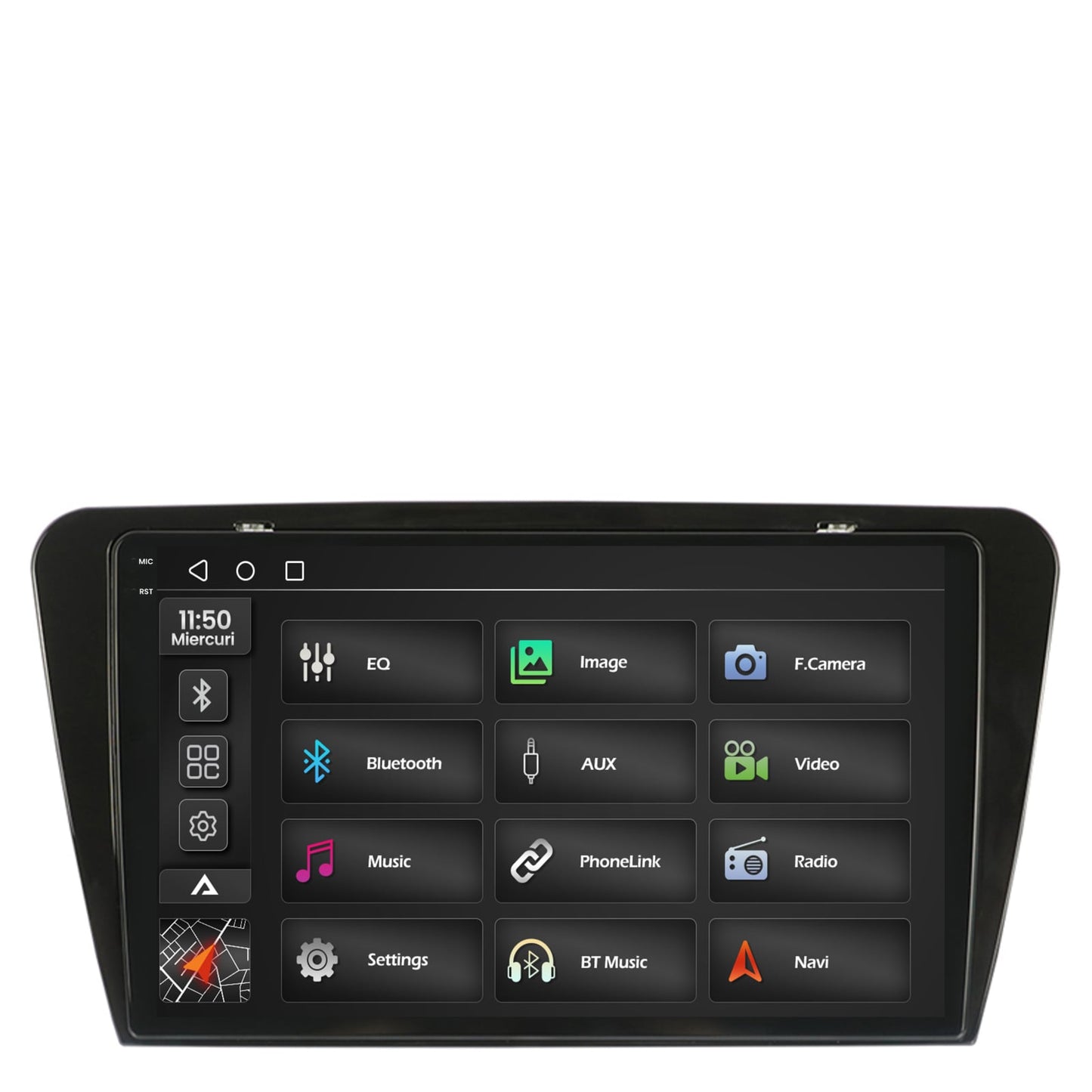 Navigatie 2K Skoda Octavia 3 (2013-2018), Android, S-Quadcore / 4GB RAM + 64GB ROM, 10.36 Inch - AD-BGS100042K+AD-BGRKIT026