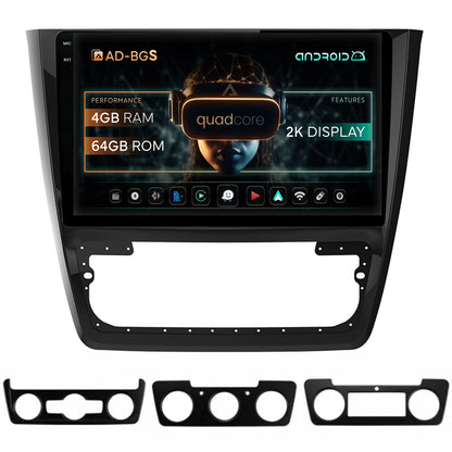 Navigatie 2K Skoda Yeti, Android, S-Quadcore / 4GB RAM + 64GB ROM, 10.36 Inch - AD-BGS100042K+AD-BGRKIT040