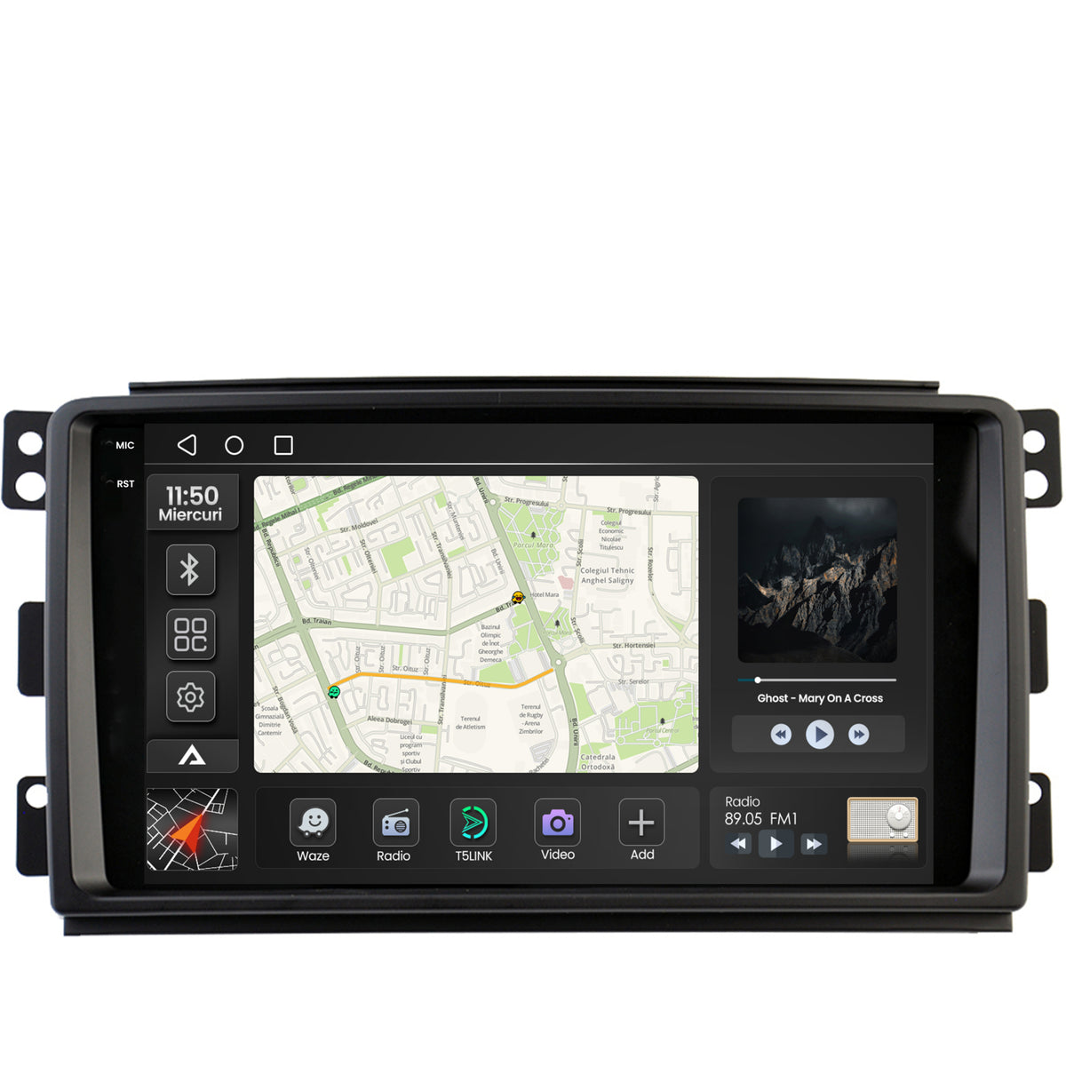 Navigatie 2K Smart For Two (2007-2010), Android, S-Quadcore / 4GB RAM + 64GB ROM, 9.5 Inch - AD-BGS90042K+AD-BGRKIT417