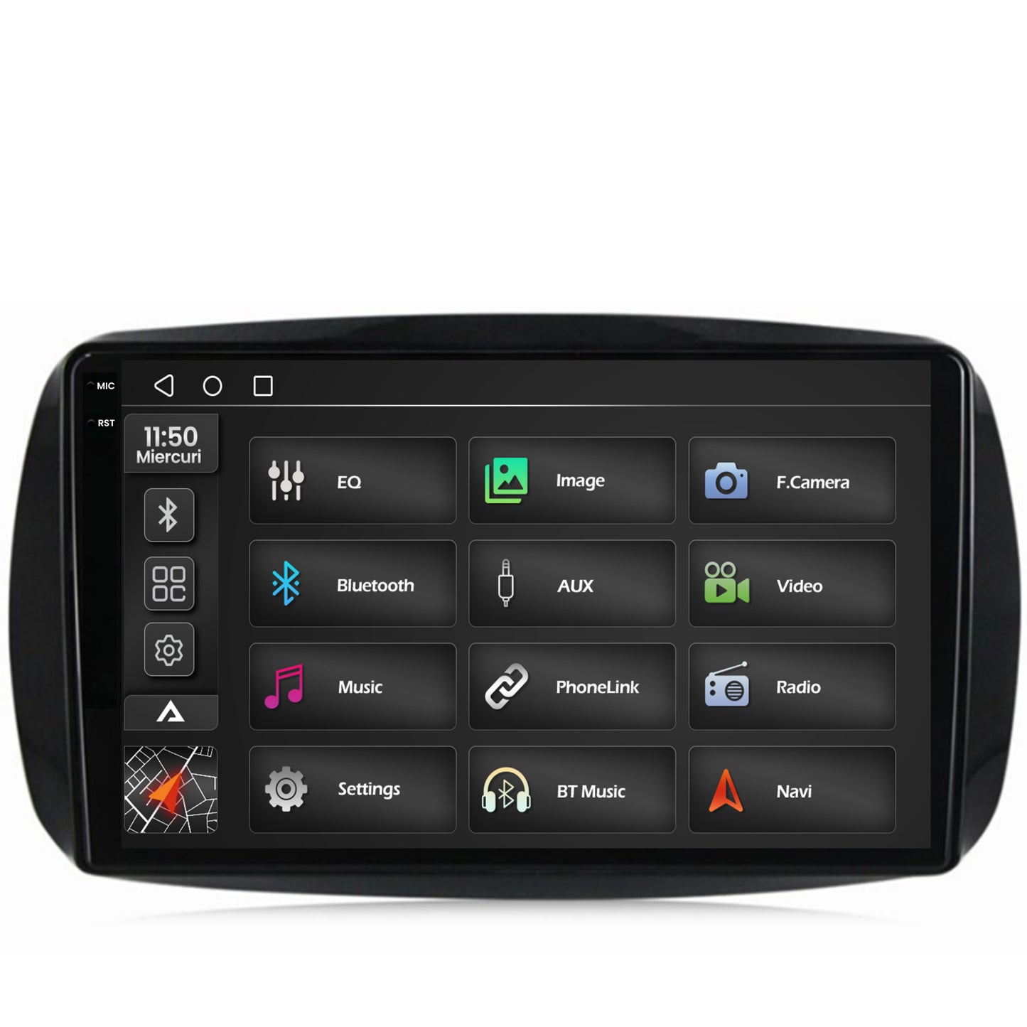 Navigatie 2K Smart For Two (2016-Prezent), Android, S-Quadcore / 4GB RAM + 64GB ROM, 9.5 Inch - AD-BGS90042K+AD-BGRKIT412