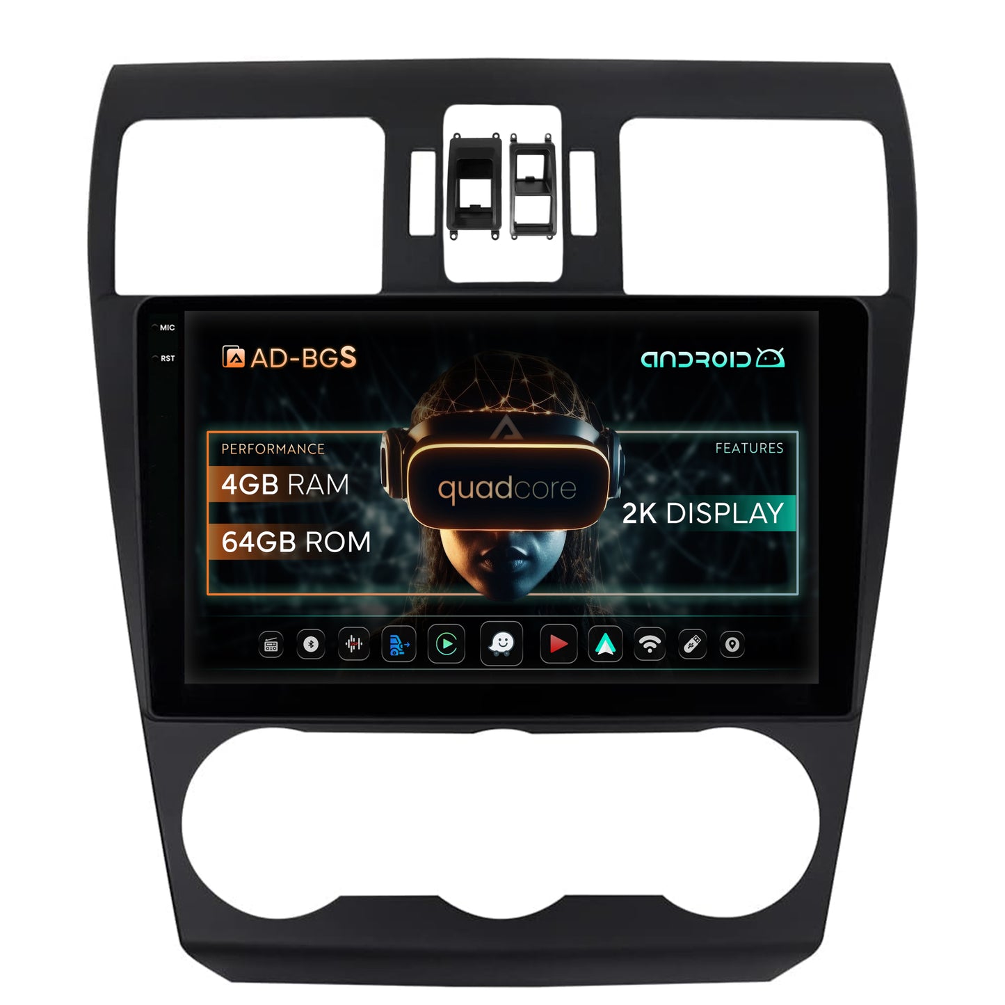 Navigatie 2K Subaru Forester (2012-2018), Android, S-Quadcore / 4GB RAM + 64GB ROM, 9.5 Inch - AD-BGS90042K+AD-BGRKIT334