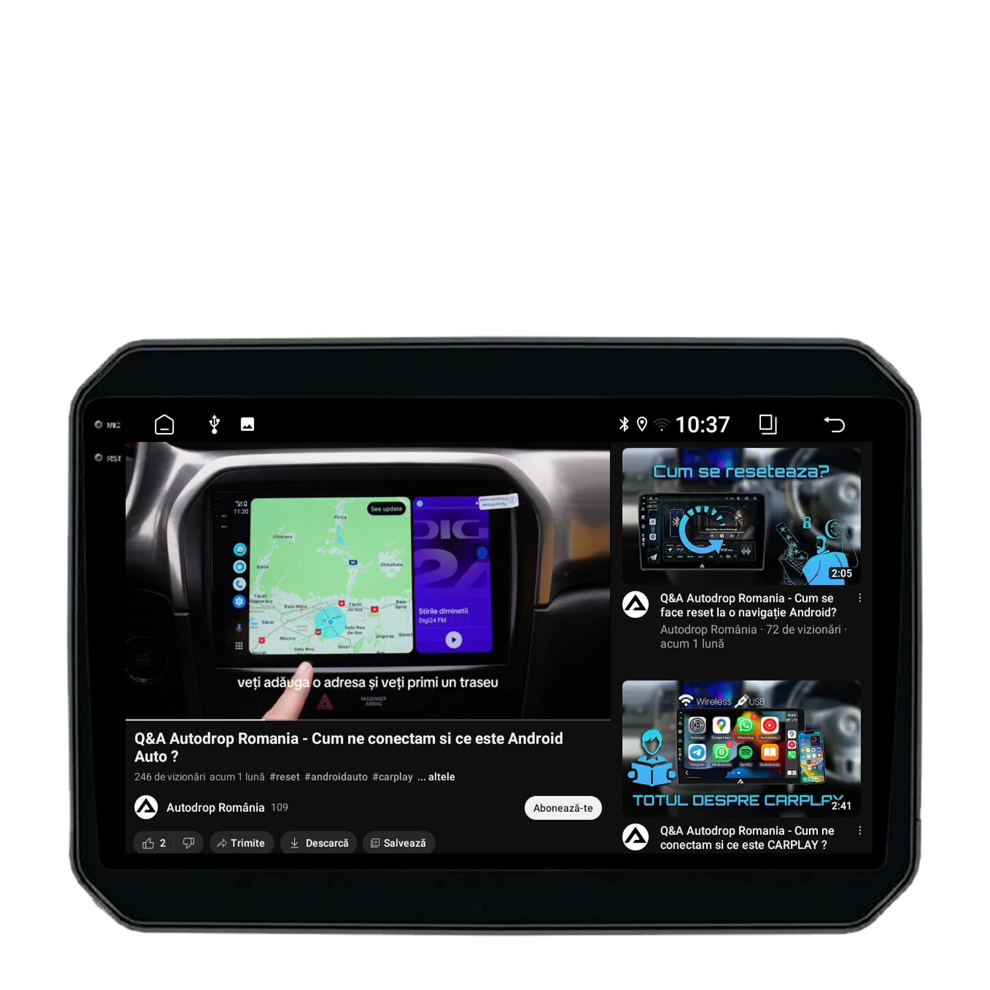 Navigatie 2K Suzuki Ignis (2016+), Android, S-Quadcore / 4GB RAM + 64GB ROM, 9.5 Inch - AD-BGS90042K+AD-BGRKIT308