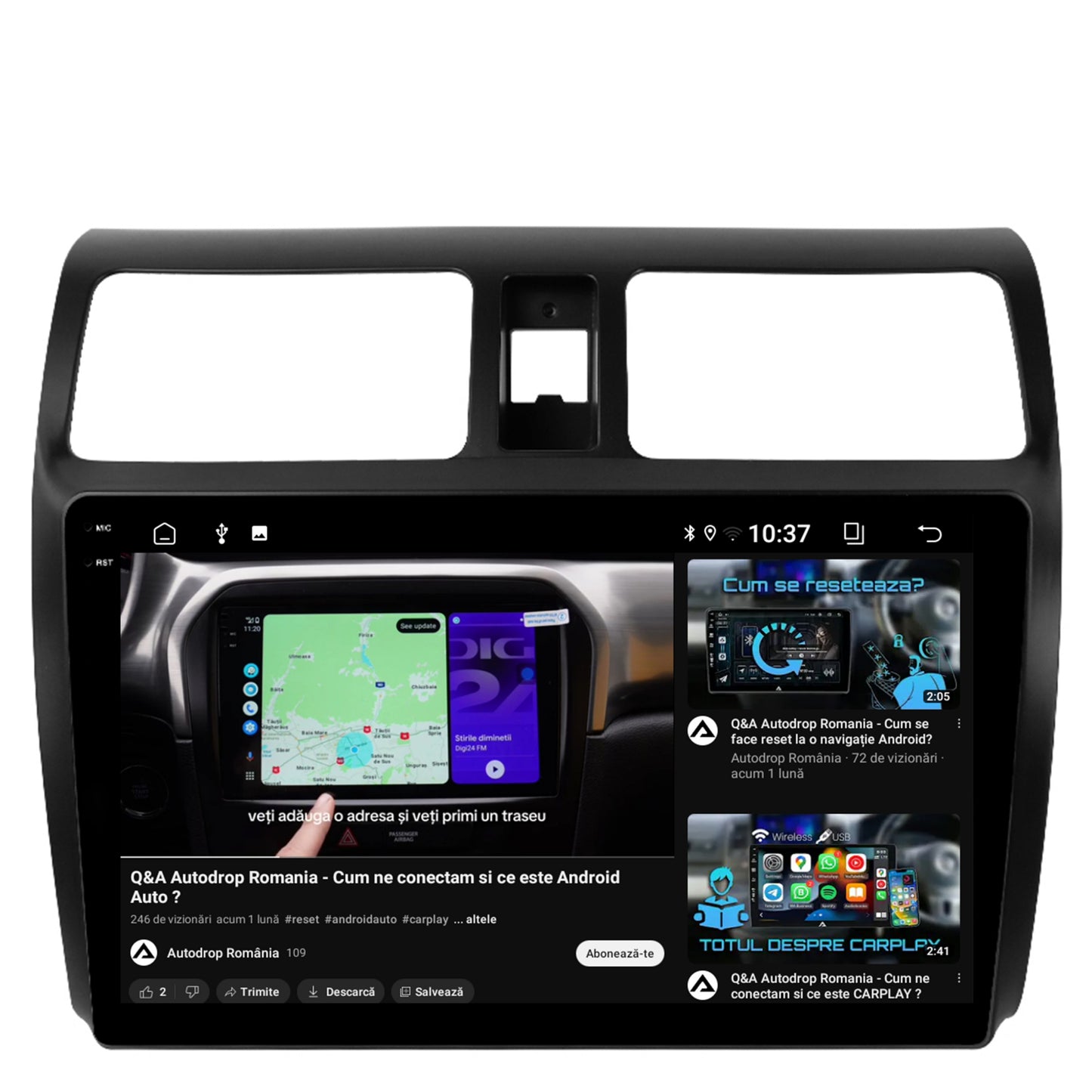 Navigatie 2K Suzuki Swift (2003-2010), Android, S-Quadcore / 4GB RAM + 64GB ROM, 10.36 Inch - AD-BGS100042K+AD-BGRKIT301