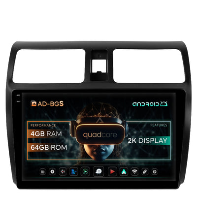 Navigatie 2K Suzuki Swift (2003-2010), Android, S-Quadcore / 4GB RAM + 64GB ROM, 10.36 Inch - AD-BGS100042K+AD-BGRKIT301