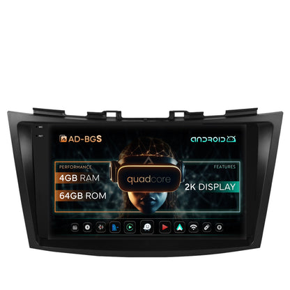 Navigatie 2K Suzuki Swift (2011-2017), Android, S-Quadcore / 4GB RAM + 64GB ROM, 9.5 Inch - AD-BGS90042K+AD-BGRKIT304