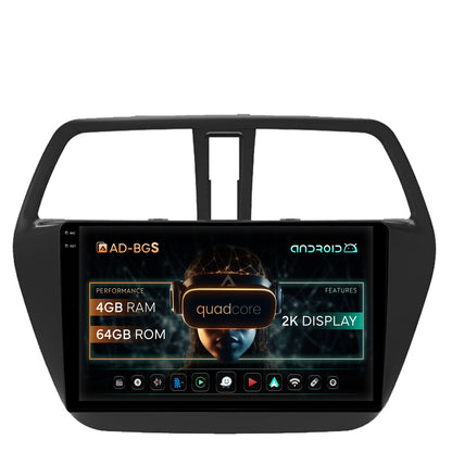 Navigatie 2K Suzuki SX4 S-Cross (2014-2020), Android, S-Quadcore / 4GB RAM + 64GB ROM, 9.5 Inch - AD-BGS90042K+AD-BGRKIT305