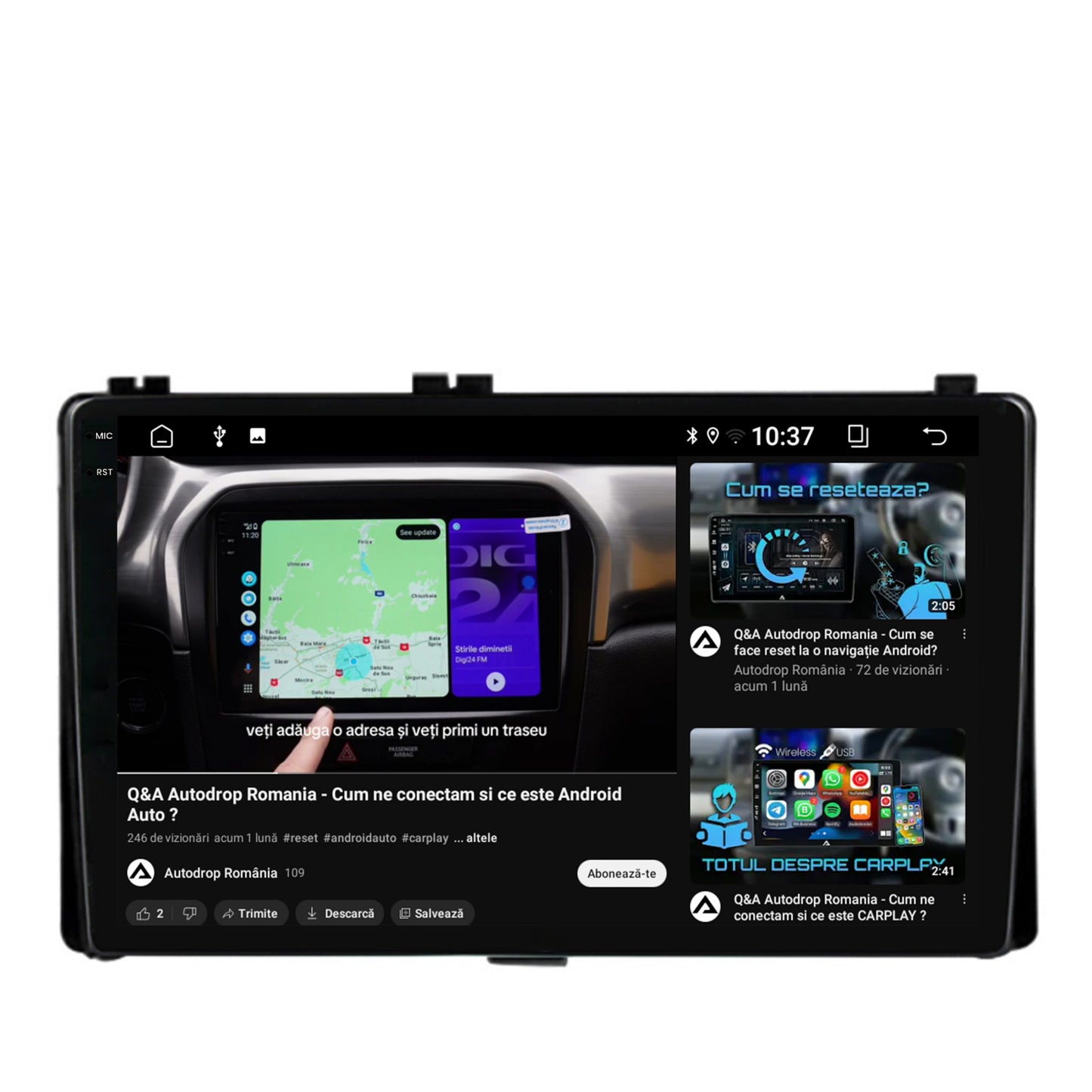 Navigatie 2K Toyota Auris/ Corolla (2016-2018), Android, S-Quadcore / 4GB RAM + 64GB ROM, 9.5 Inch - AD-BGS90042K+AD-BGRKIT089AV2