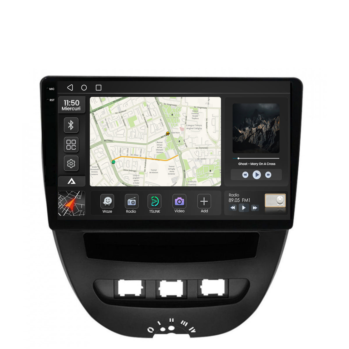 Navigatie 2K Toyota AYGO / Citroen C1 (2005-2014), Android, S-Quadcore / 4GB RAM + 64GB ROM, 10.36 Inch - AD-BGS90042K+AD-BGRKIT099