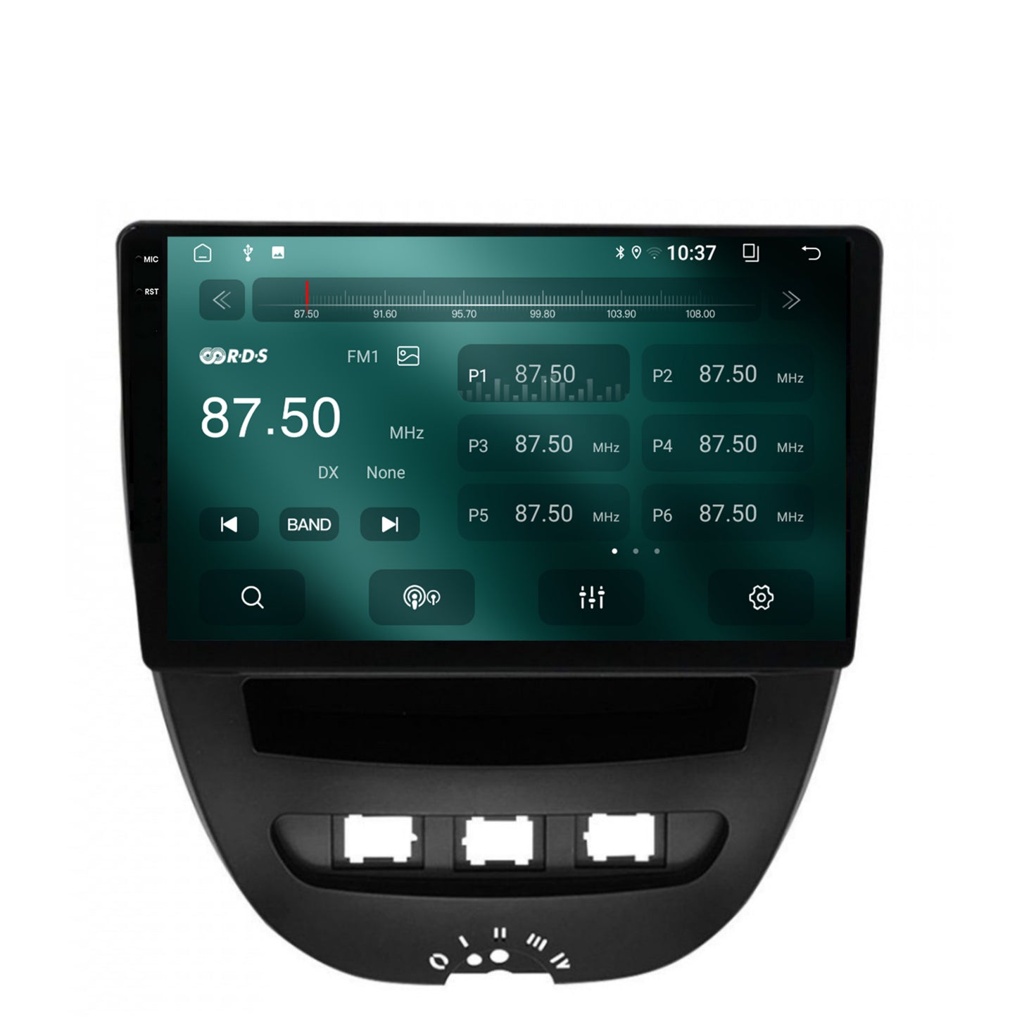 Navigatie 2K Toyota AYGO / Citroen C1 (2005-2014), Android, S-Quadcore / 4GB RAM + 64GB ROM, 10.36 Inch - AD-BGS90042K+AD-BGRKIT099