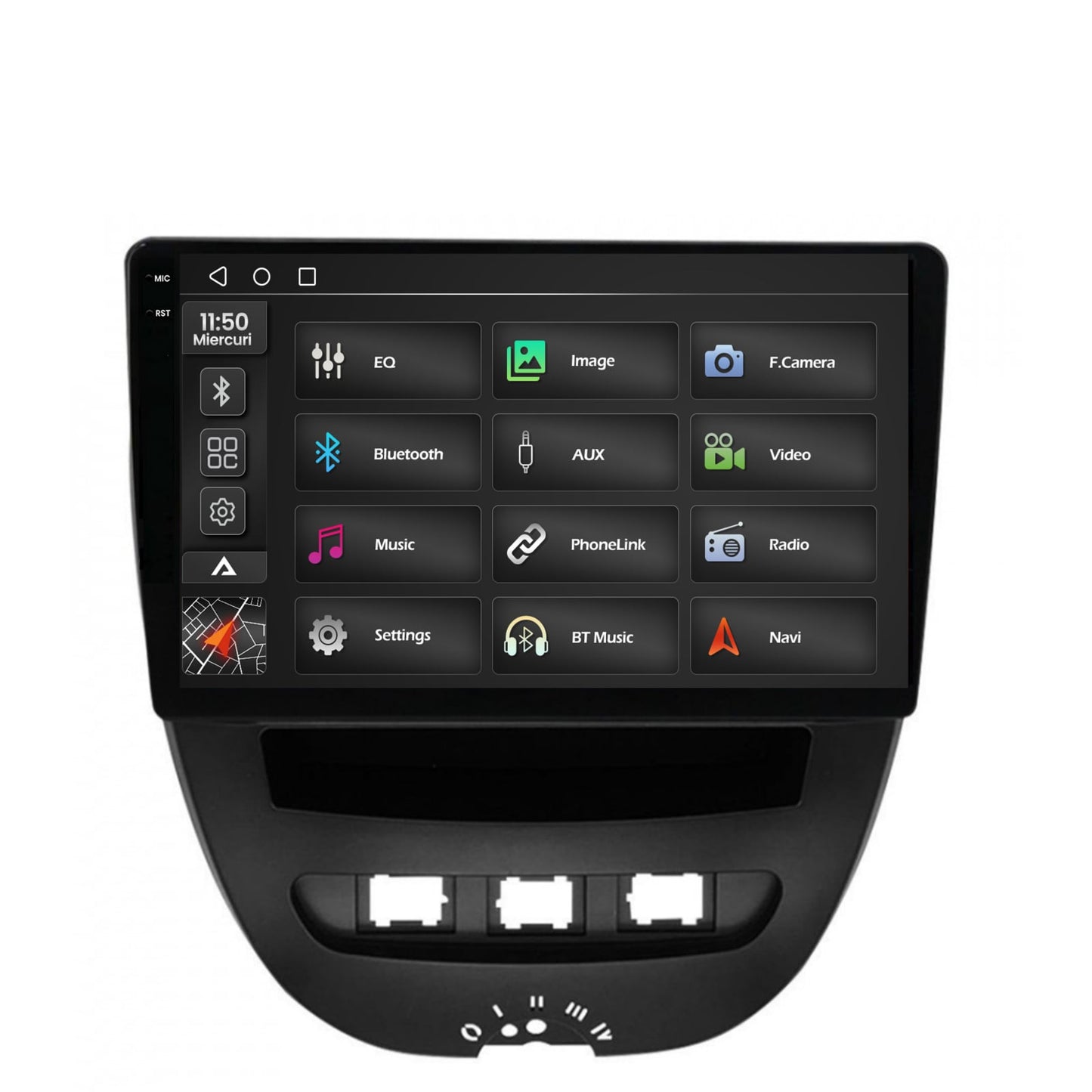 Navigatie 2K Toyota AYGO / Citroen C1 (2005-2014), Android, S-Quadcore / 4GB RAM + 64GB ROM, 10.36 Inch - AD-BGS90042K+AD-BGRKIT099