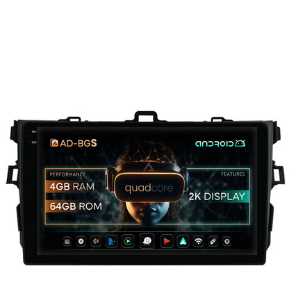 Navigatie 2K Toyota Corolla (2007-2013), Android, S-Quadcore / 4GB RAM + 64GB ROM, 9.5 Inch - AD-BGS90042K+AD-BGRKIT091