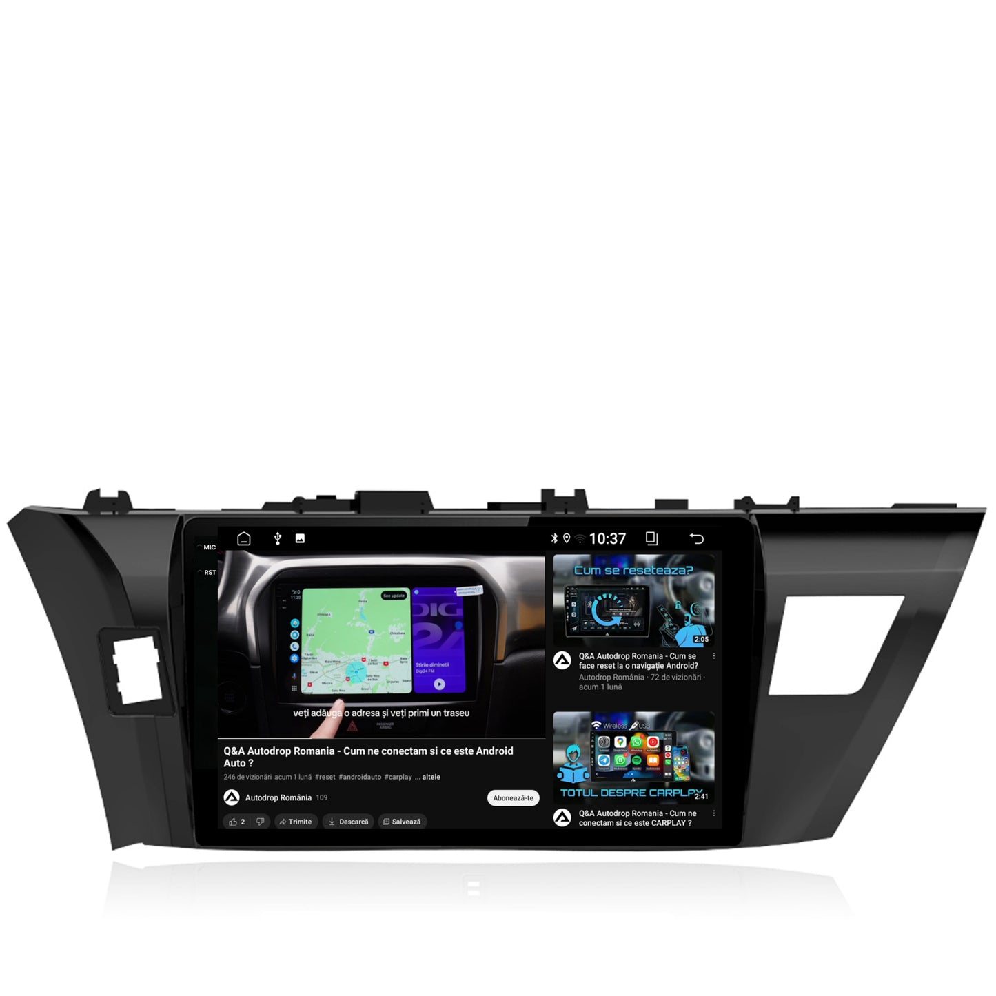 Navigatie 2K Toyota Corolla (2012-2016), Android, S-Quadcore / 4GB RAM + 64GB ROM, 10.36 Inch - AD-BGS100042K+AD-BGRKIT058