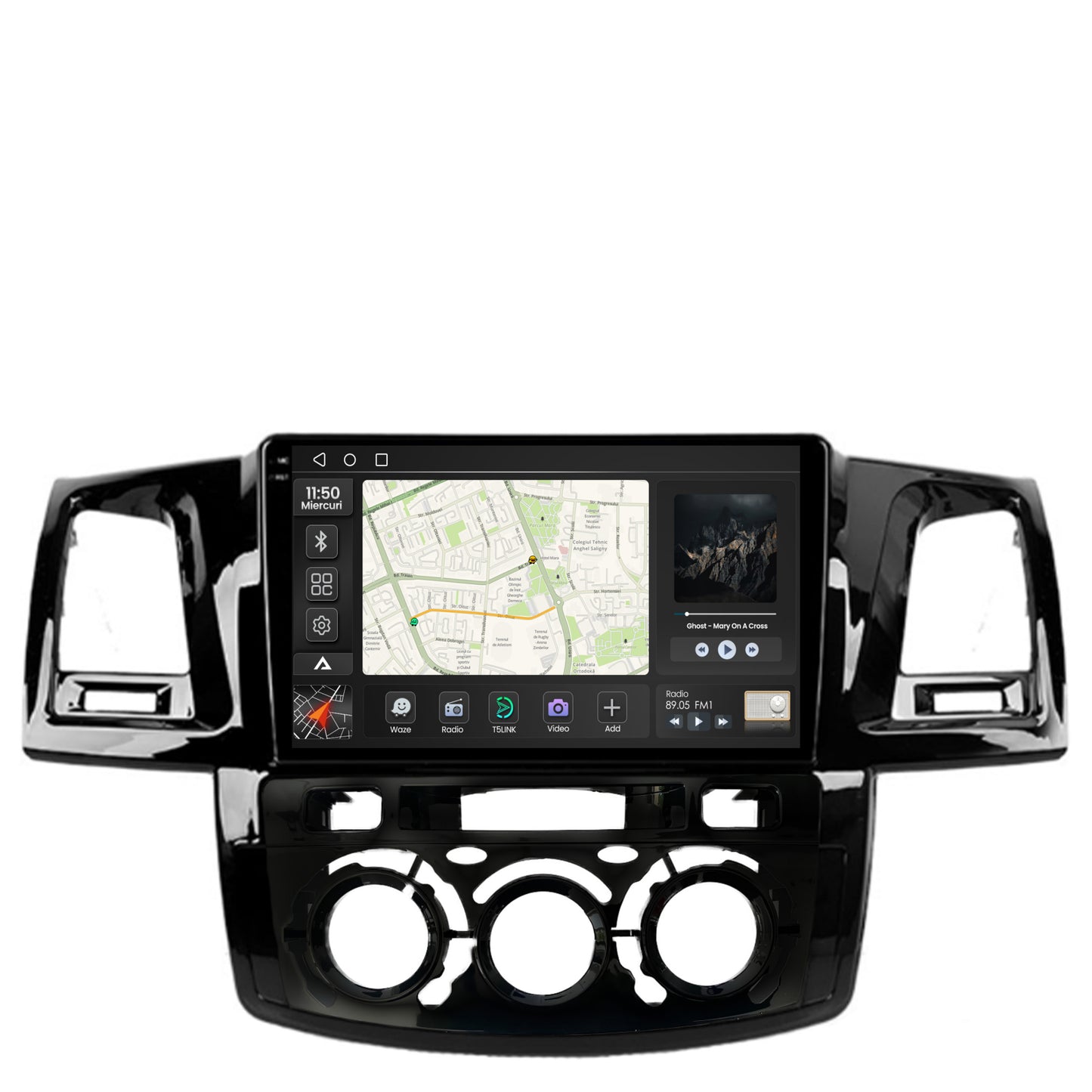 Navigatie 2K Toyota Hilux (2008-2014) Clima Manuala, Android, S-Quadcore / 4GB RAM + 64GB ROM, 9.5 Inch - AD-BGS90042K+AD-BGRKIT082