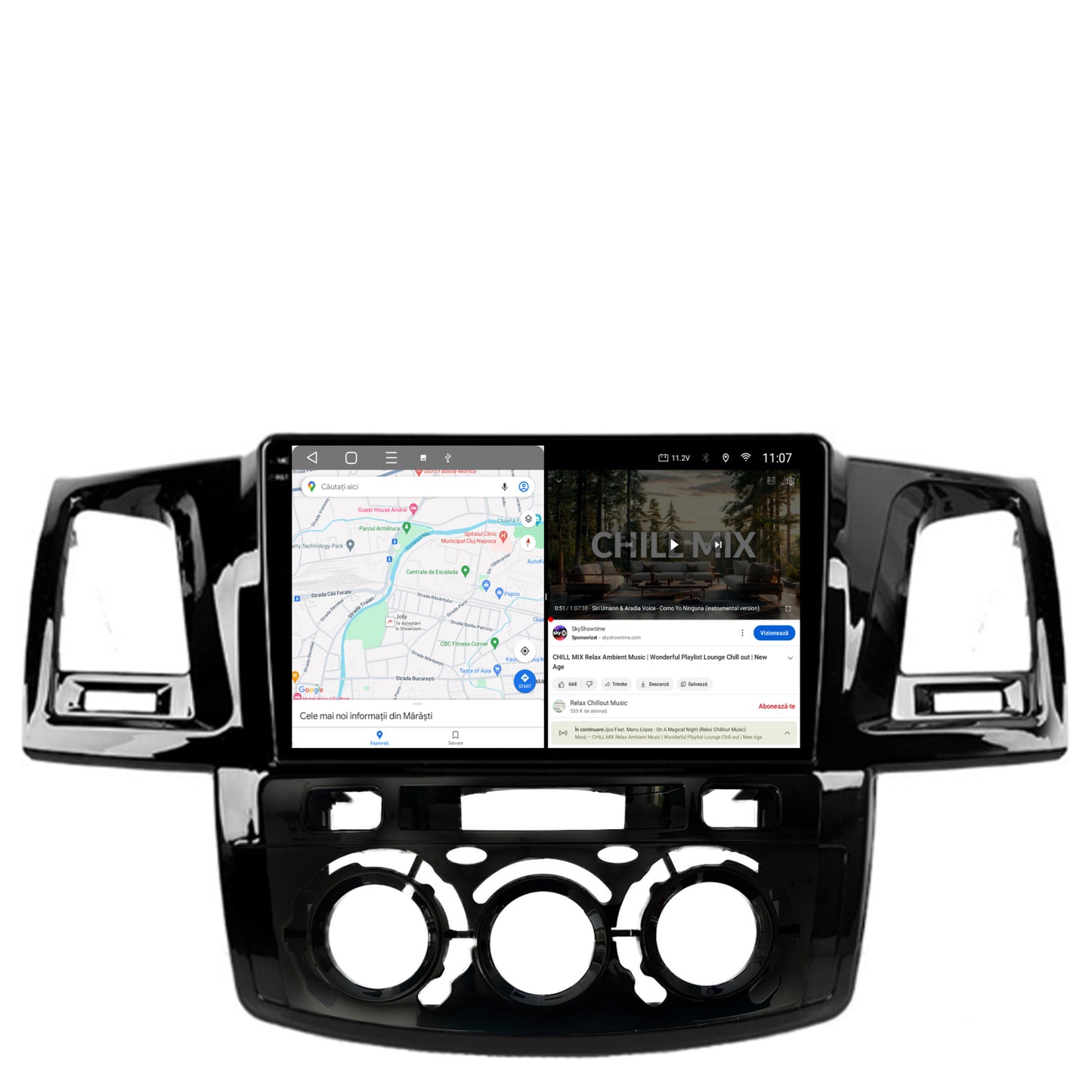 Navigatie 2K Toyota Hilux (2008-2014) Clima Manuala, Android, S-Quadcore / 4GB RAM + 64GB ROM, 9.5 Inch - AD-BGS90042K+AD-BGRKIT082