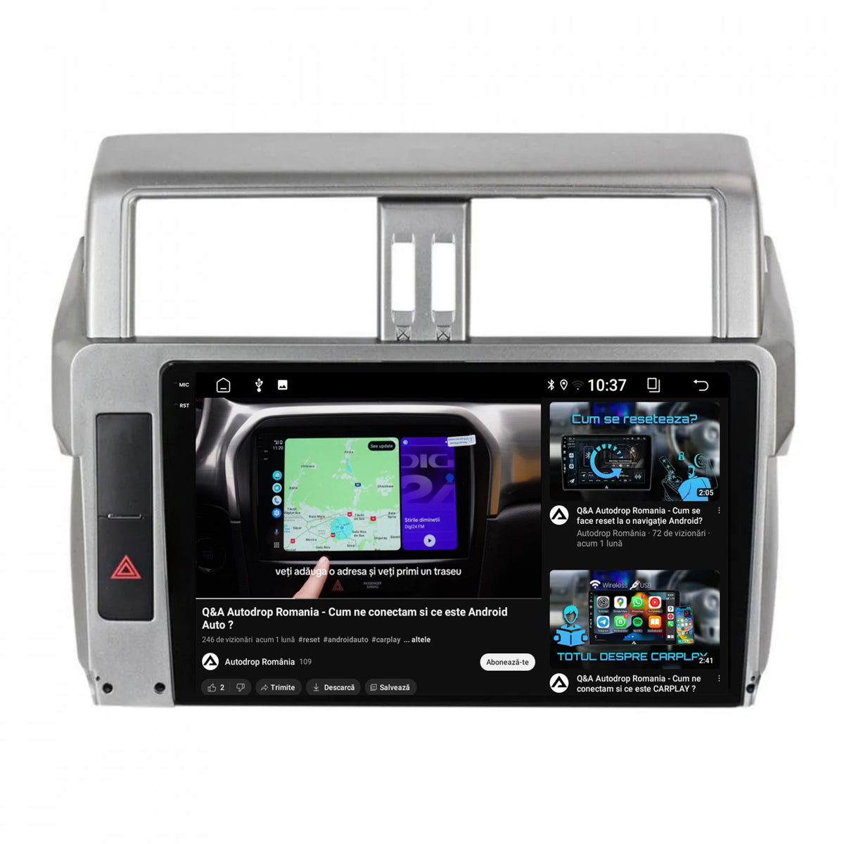 Navigatie 2K Toyota Land Cruiser Prado J150 (2013-2017), Android, S-Quadcore / 4GB RAM + 64GB ROM, 10.36 Inch - AD-BGS100042K+AD-BGRKIT061