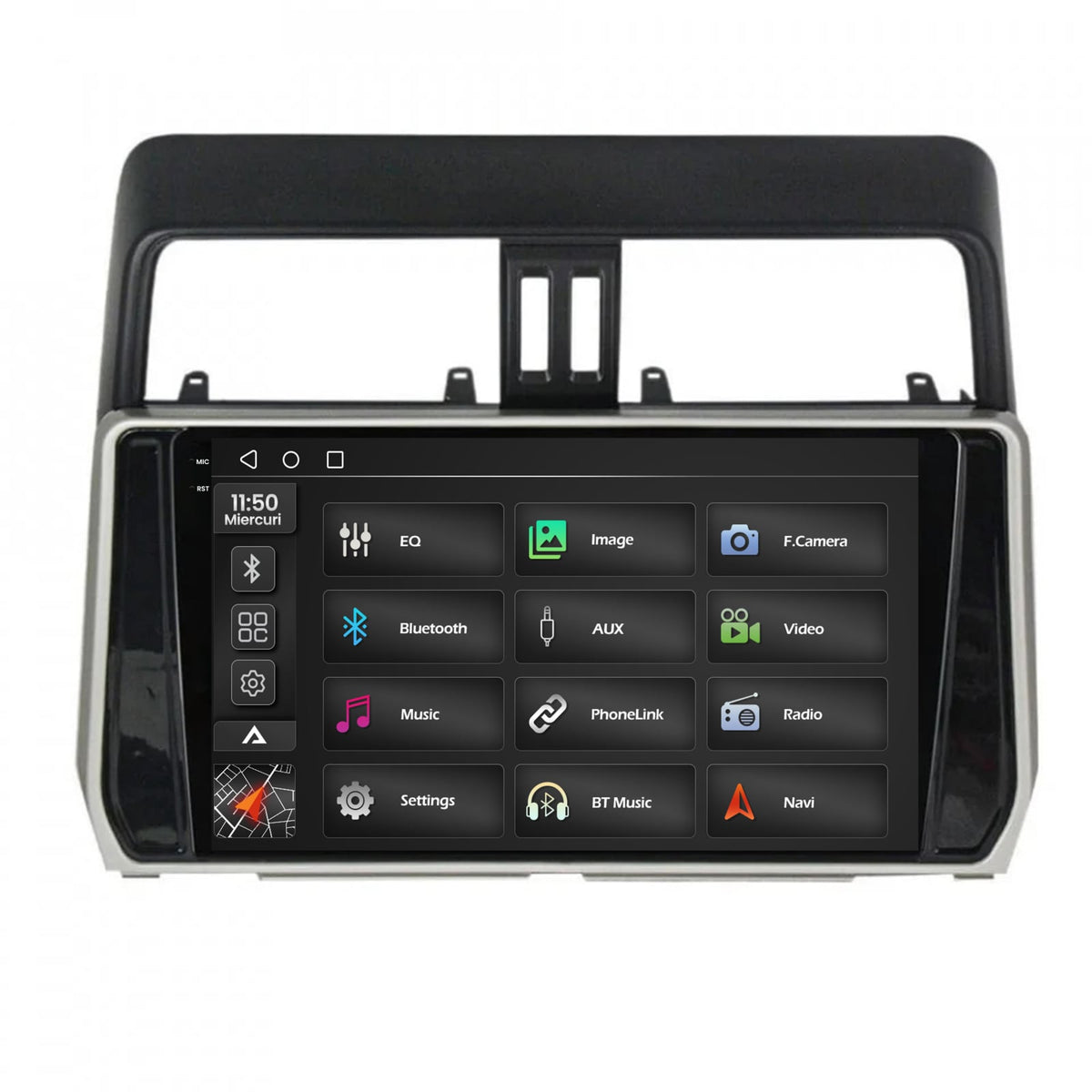 Navigatie 2K Toyota Land Cruiser / Prado J150 (2018+), Android, S-Quadcore / 4GB RAM + 64GB ROM, 10.36 Inch - AD-BGS100042K+AD-BGRKIT078