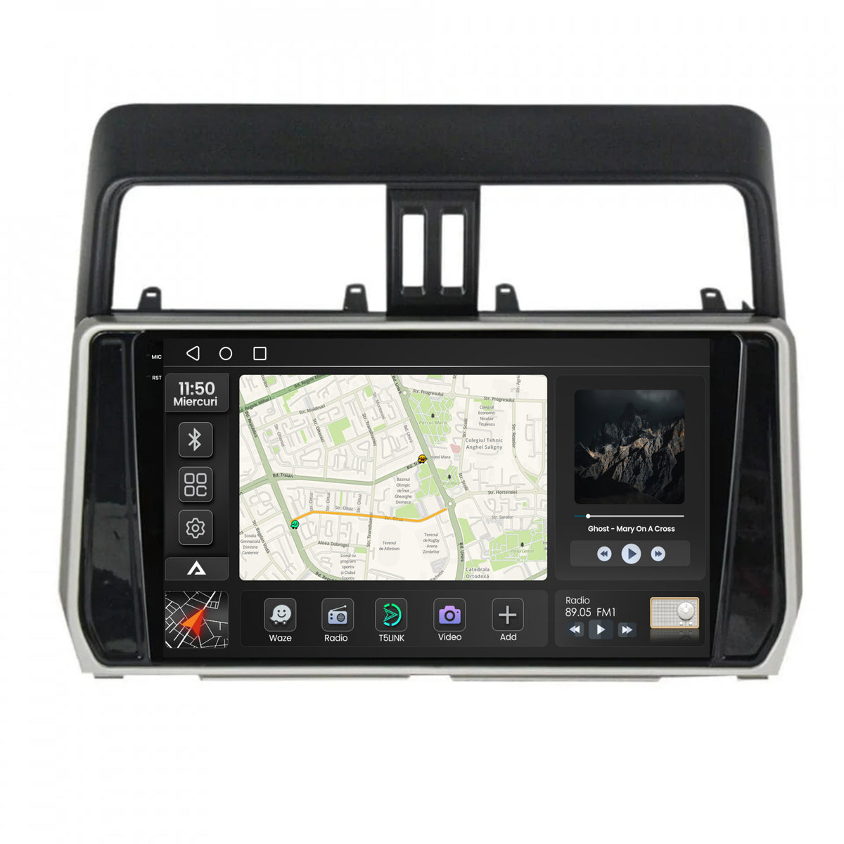 Navigatie 2K Toyota Land Cruiser / Prado J150 (2018+), Android, S-Quadcore / 4GB RAM + 64GB ROM, 10.36 Inch - AD-BGS100042K+AD-BGRKIT078