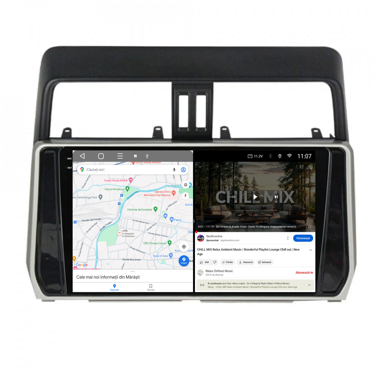 Navigatie 2K Toyota Land Cruiser / Prado J150 (2018+), Android, S-Quadcore / 4GB RAM + 64GB ROM, 10.36 Inch - AD-BGS100042K+AD-BGRKIT078