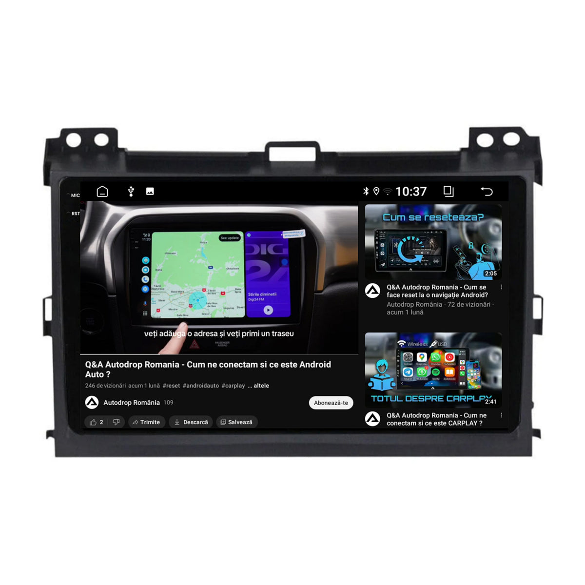 Navigatie 2K Toyota Prado J120 (2002-2010), Android, S-Quadcore / 4GB RAM + 64GB ROM, 9.5 Inch - AD-BGS90042K+AD-BGRKIT083