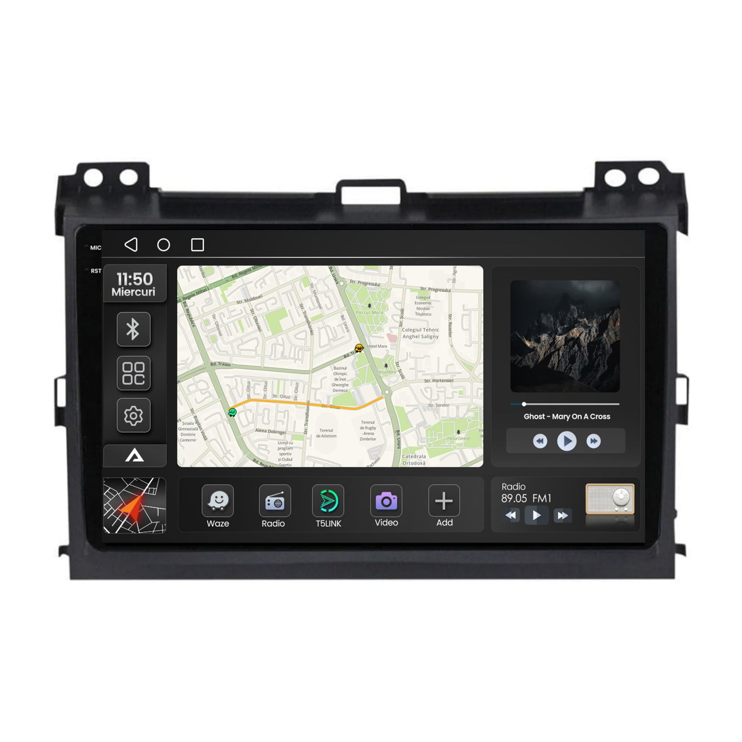 Navigatie 2K Toyota Prado J120 (2002-2010), Android, S-Quadcore / 4GB RAM + 64GB ROM, 9.5 Inch - AD-BGS90042K+AD-BGRKIT083