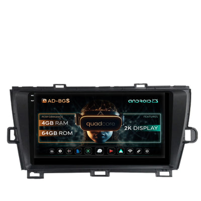 Navigatie 2K Toyota Prius (2009-2014), Android, S-Quadcore / 4GB RAM + 64GB ROM, 9.5 Inch - AD-BGS90042K+AD-BGRKIT089