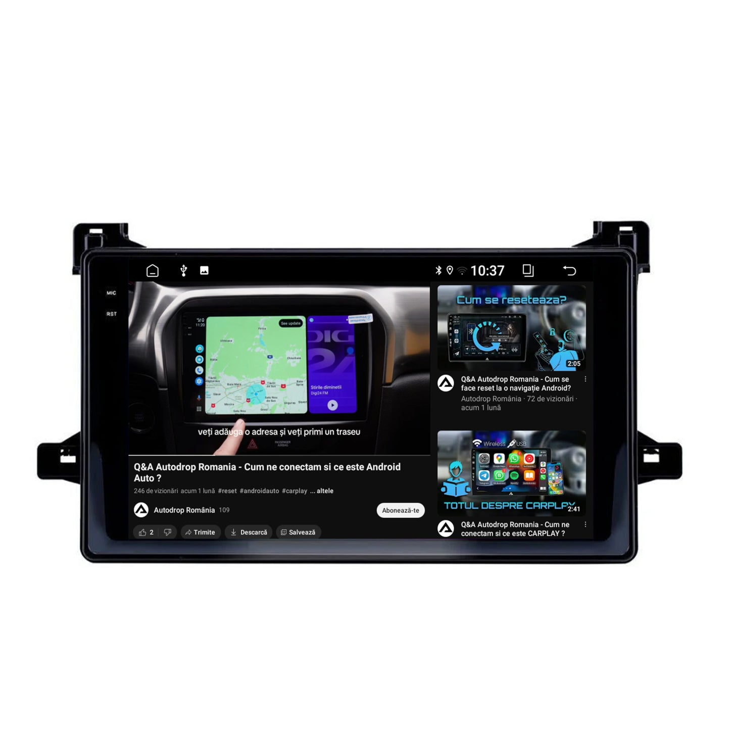 Navigatie 2K Toyota Prius (2015+), Android, S-Quadcore / 4GB RAM + 64GB ROM, 9.5 Inch - AD-BGS90042K+AD-BGRKIT097