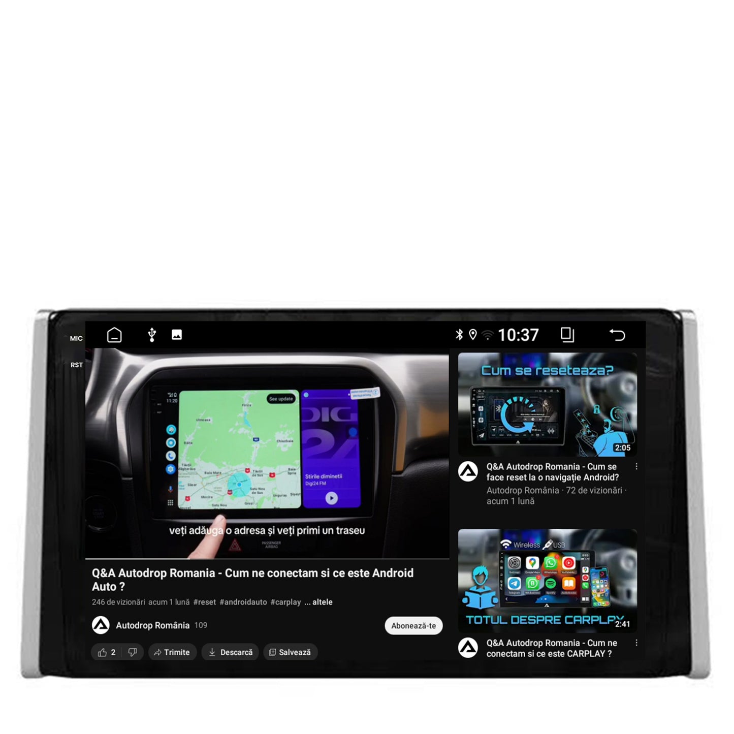 Navigatie 2K Toyota RAV4 (2018+), Android, S-Quadcore / 4GB RAM + 64GB ROM, 9.5 Inch - AD-BGS90042K+AD-BGRKIT098