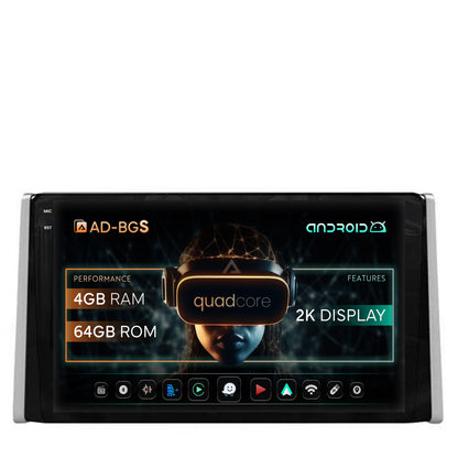Navigatie 2K Toyota RAV4 (2018+), Android, S-Quadcore / 4GB RAM + 64GB ROM, 9.5 Inch - AD-BGS90042K+AD-BGRKIT098
