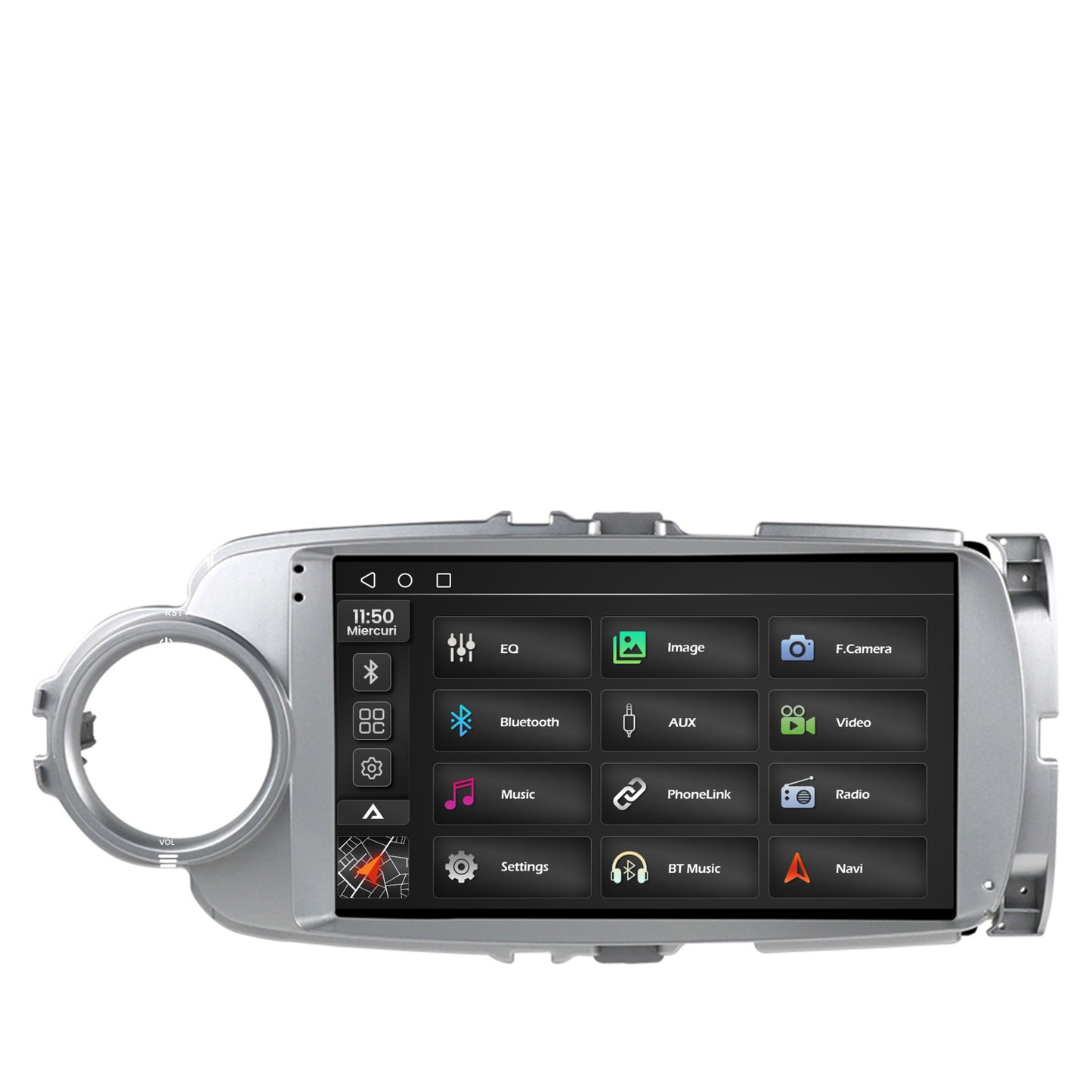 Navigatie 2K Toyota Yaris (2010-2018), Android, S-Quadcore / 4GB RAM + 64GB ROM, 9.5 Inch - AD-BGS90042K+AD-BGRKIT104