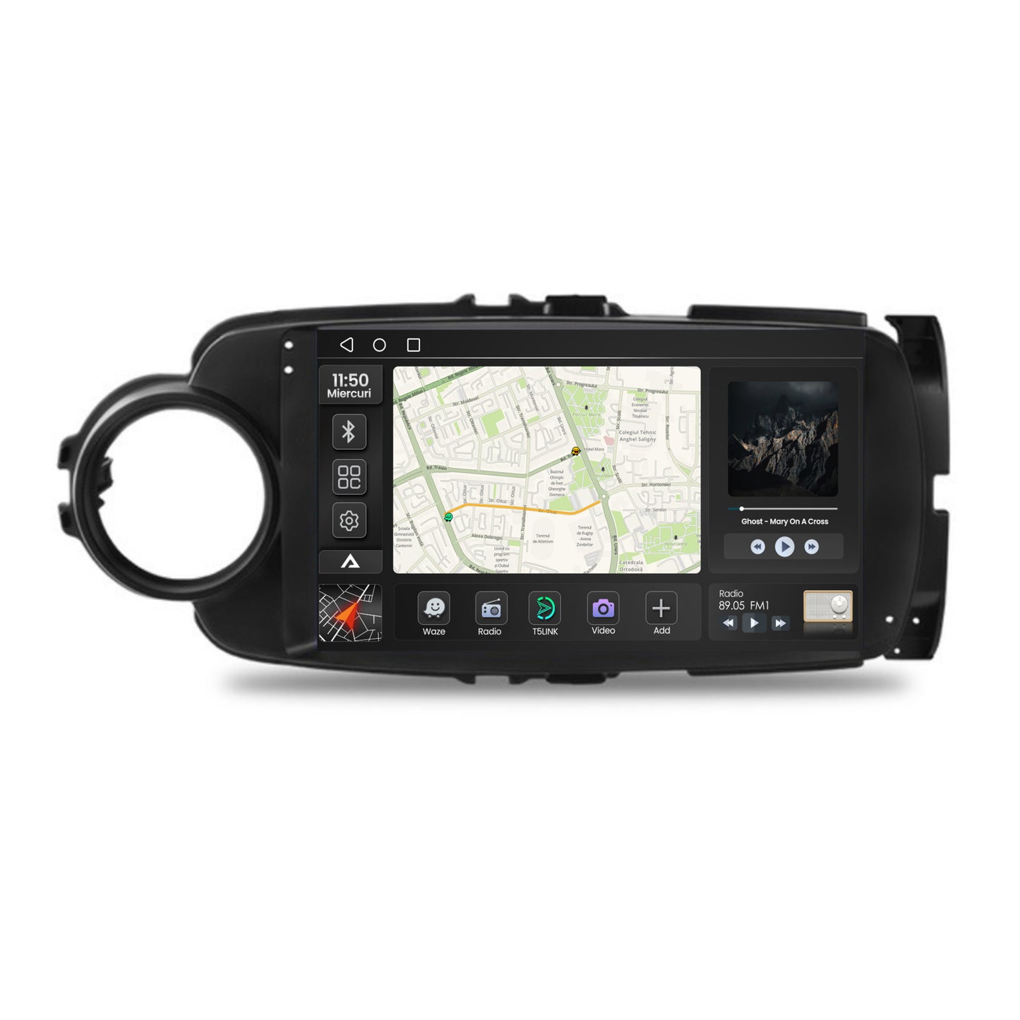 Navigatie 2K Toyota Yaris (2010-2018), Android, S-Quadcore / 4GB RAM + 64GB ROM, 9.5 Inch - AD-BGS90042K+AD-BGRKIT104B