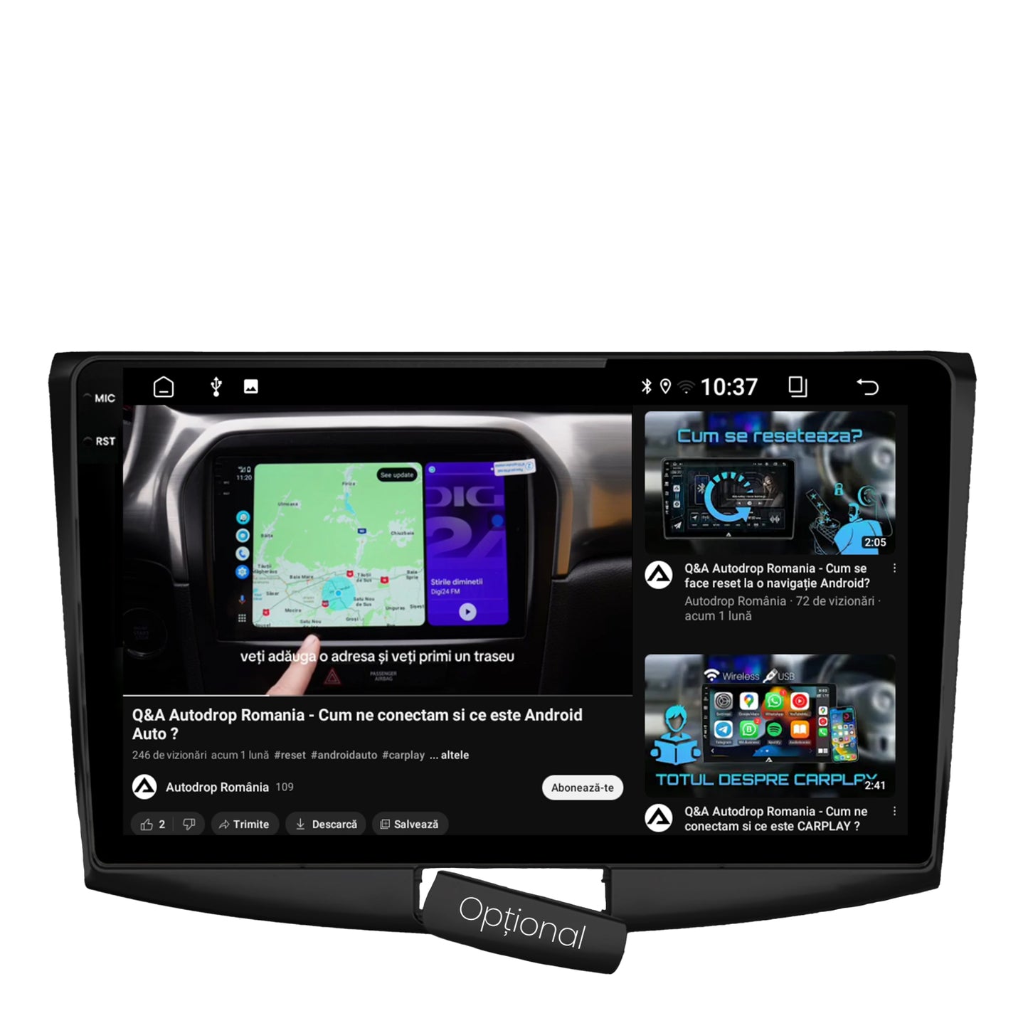Navigatie 2K Volkswagen Passat B6 / B7 / CC, Android, S-Quadcore / 4GB RAM + 64GB ROM, 10.36 Inch - AD-BGS100042K+AD-BGRKIT025B