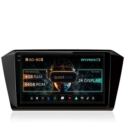 Navigatie 2K Volkswagen Passat B8, Android, S-Quadcore / 4GB RAM + 64GB ROM, 10.36 Inch - AD-BGS100042K+AD-BGRKIT037