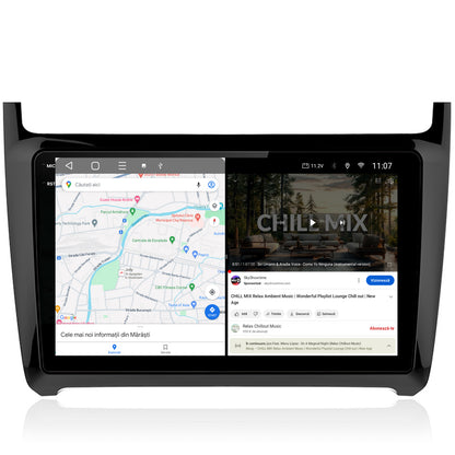Navigatie 2K Volkswagen Polo (2009+), Android, S-Quadcore / 4GB RAM + 64GB ROM, 9.5 Inch - AD-BGS90042K+AD-BGRKIT033