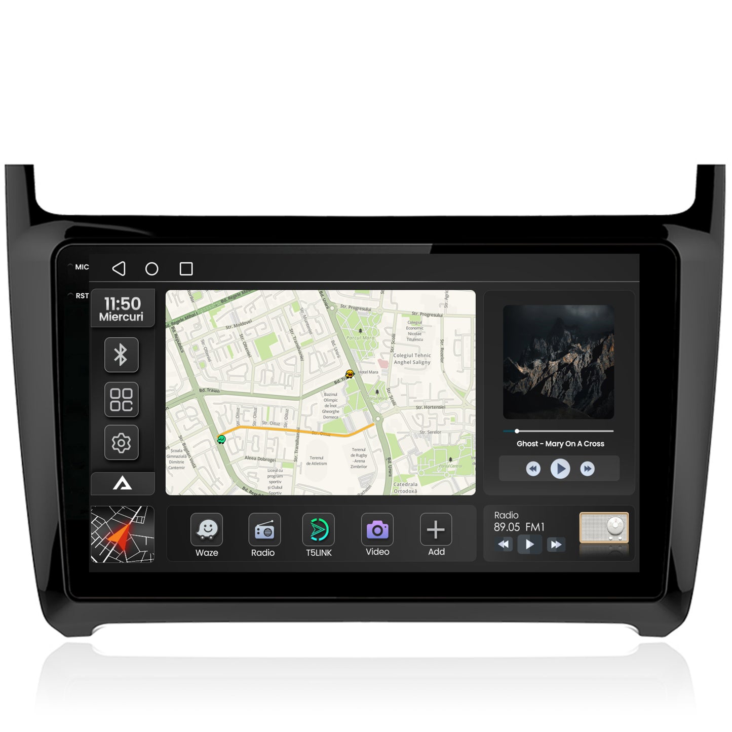 Navigatie 2K Volkswagen Polo (2009+), Android, S-Quadcore / 4GB RAM + 64GB ROM, 9.5 Inch - AD-BGS90042K+AD-BGRKIT033