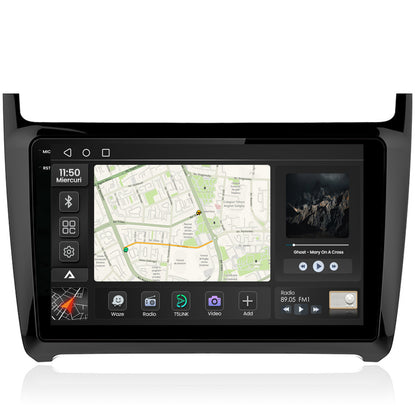 Navigatie 2K Volkswagen Polo (2009+), Android, S-Quadcore / 4GB RAM + 64GB ROM, 9.5 Inch - AD-BGS90042K+AD-BGRKIT033