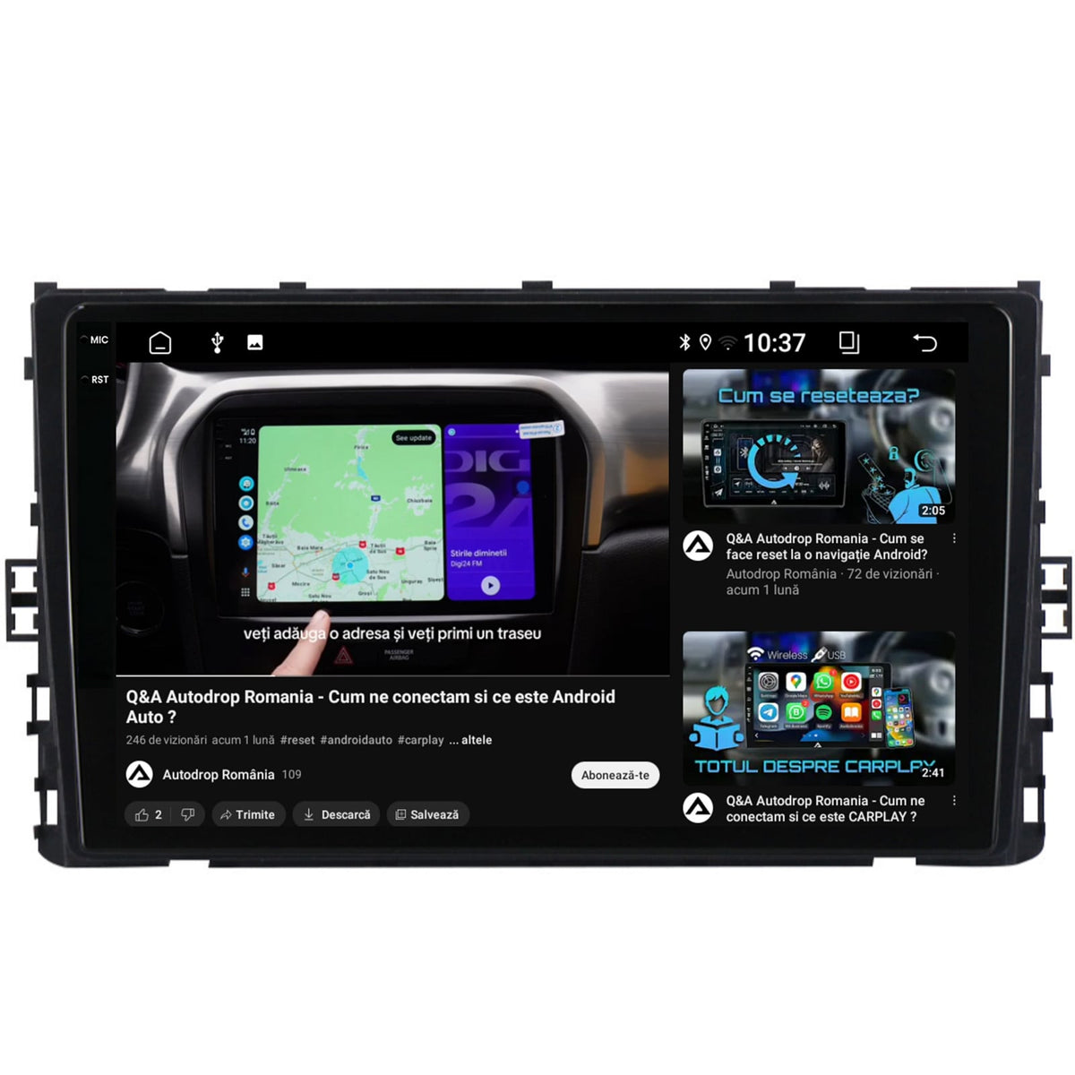 Navigatie 2K Volkswagen T-Cross (2018+), Android, S-Quadcore / 4GB RAM + 64GB ROM, 9.5 Inch - AD-BGS90042K+AD-BGRKIT041V3