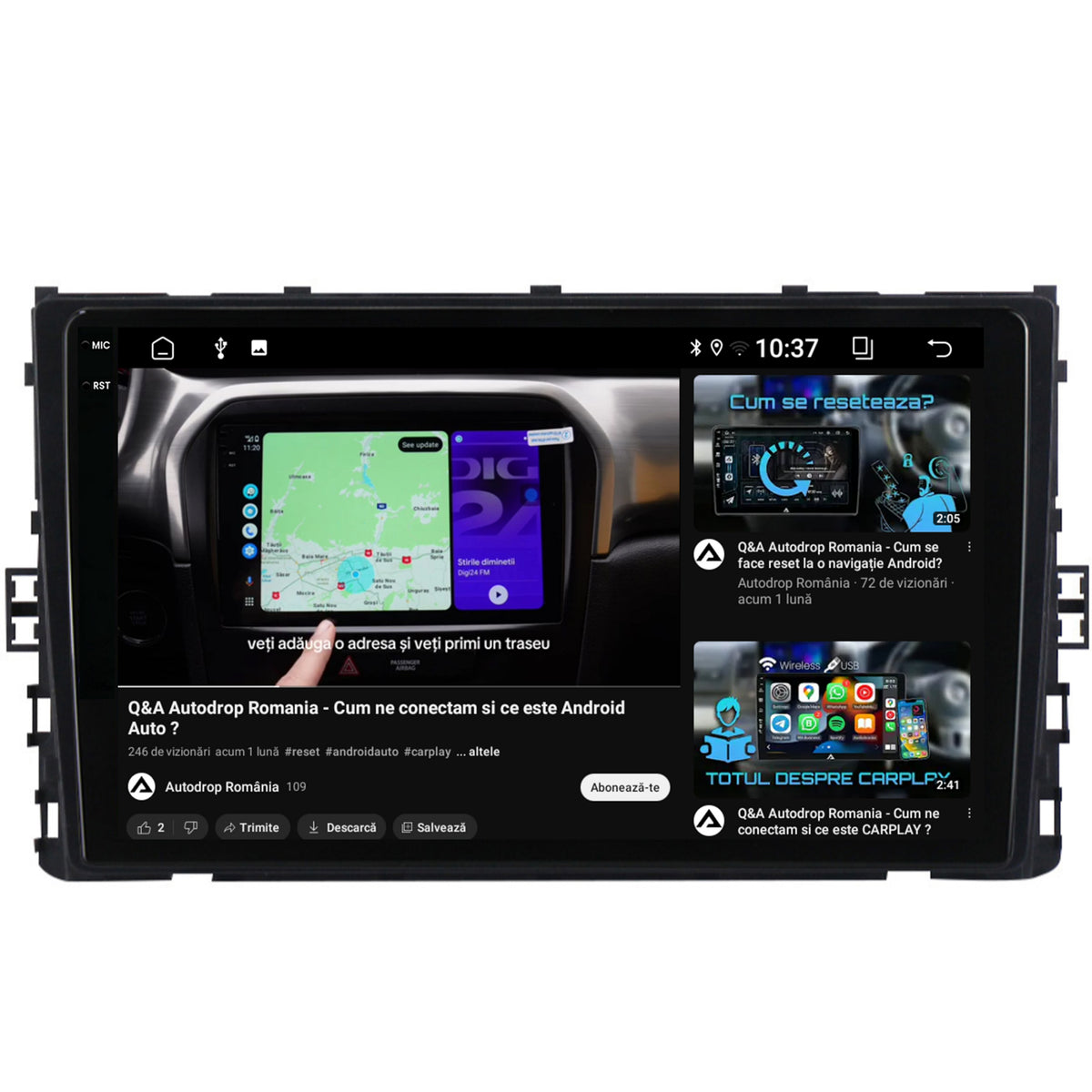 Navigatie 2K Volkswagen Transporter / Caravelle (2020+), Android, S-Quadcore / 4GB RAM + 64GB ROM, 9.5 Inch - AD-BGS90042K+AD-BGRKIT041V6