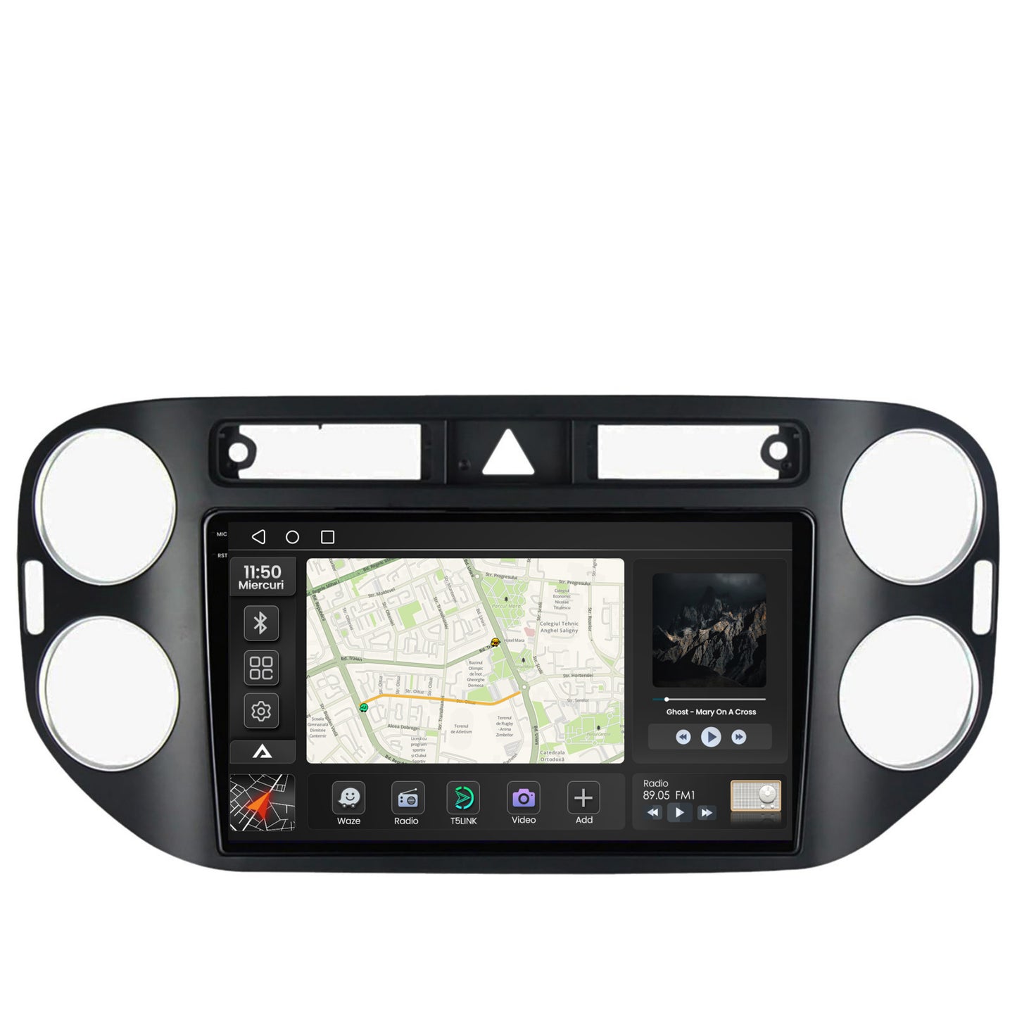 Navigatie 2K Volkswagen Tiguan (2008-2010) / VW Golf 5 Plus (2004-2012), Android, S-Quadcore / 4GB RAM + 64GB ROM, 9.5 Inch - AD-BGS90042K+AD-BGRKIT035-0810