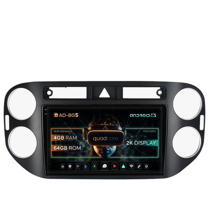 Navigatie 2K Volkswagen Tiguan (2008-2010) / VW Golf 5 Plus (2004-2012), Android, S-Quadcore / 4GB RAM + 64GB ROM, 9.5 Inch - AD-BGS90042K+AD-BGRKIT035-0810