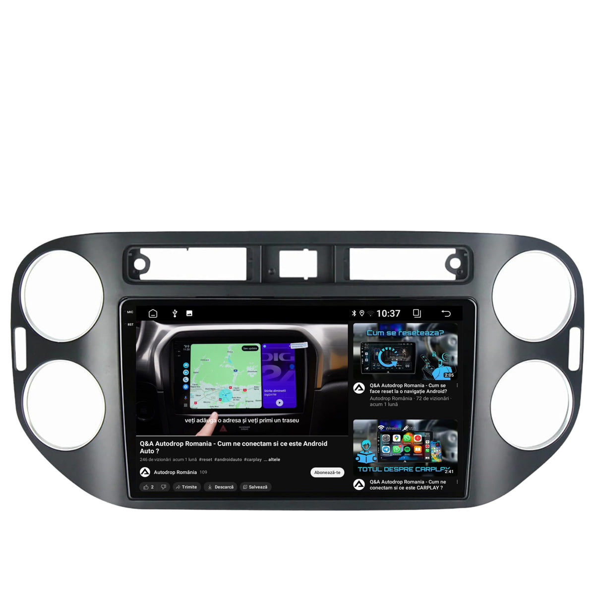 Navigatie 2K Volkswagen Tiguan (2010-2016), Android, S-Quadcore / 4GB RAM + 64GB ROM, 9.5 Inch - AD-BGS90042K+AD-BGRKIT035-1016