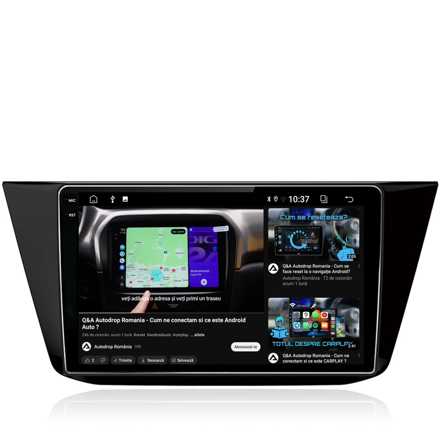 Navigatie 2K Volkswagen Tiguan (2016+), Android, S-Quadcore / 4GB RAM + 64GB ROM, 10.36 Inch - AD-BGS100042K+AD-BGRKIT036