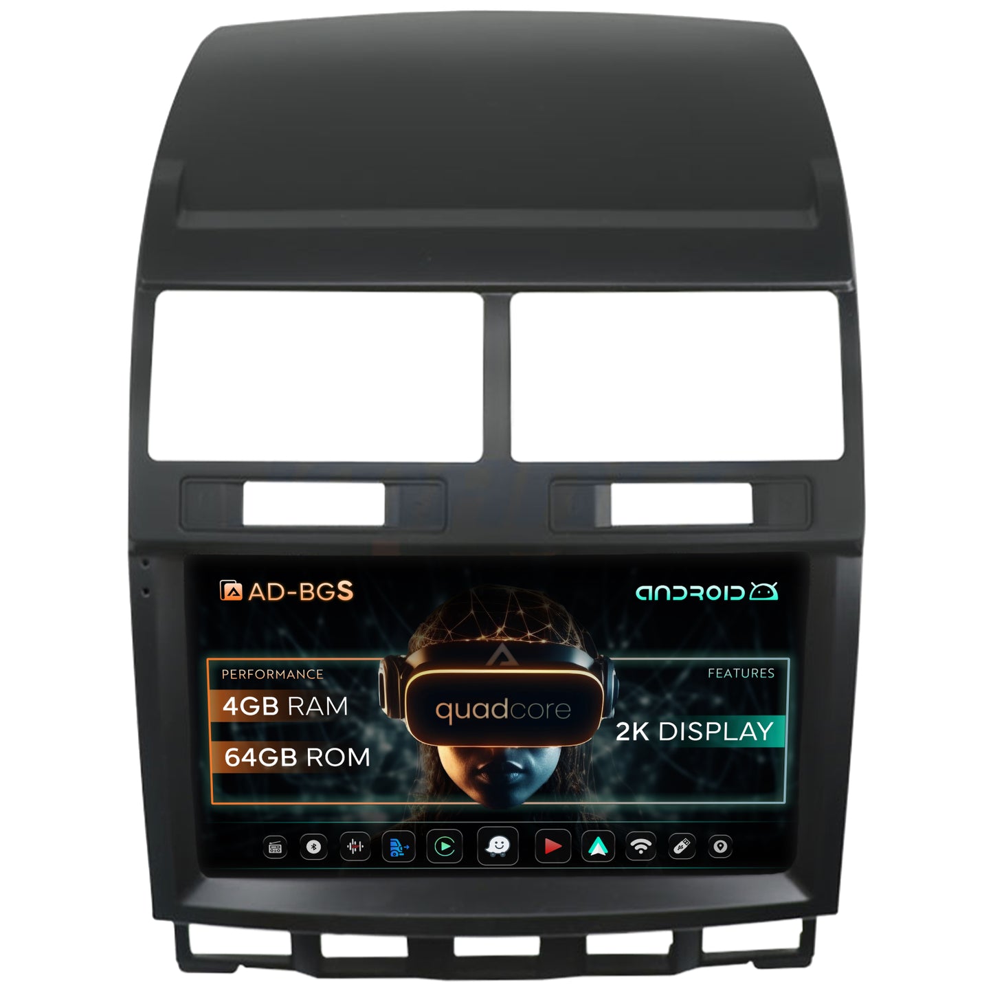 Navigatie 2K Volkswagen Touareg (2002-2011), Android, S-Quadcore / 4GB RAM + 64GB ROM, 9.5 Inch - AD-BGS90042K+AD-BGRKIT050