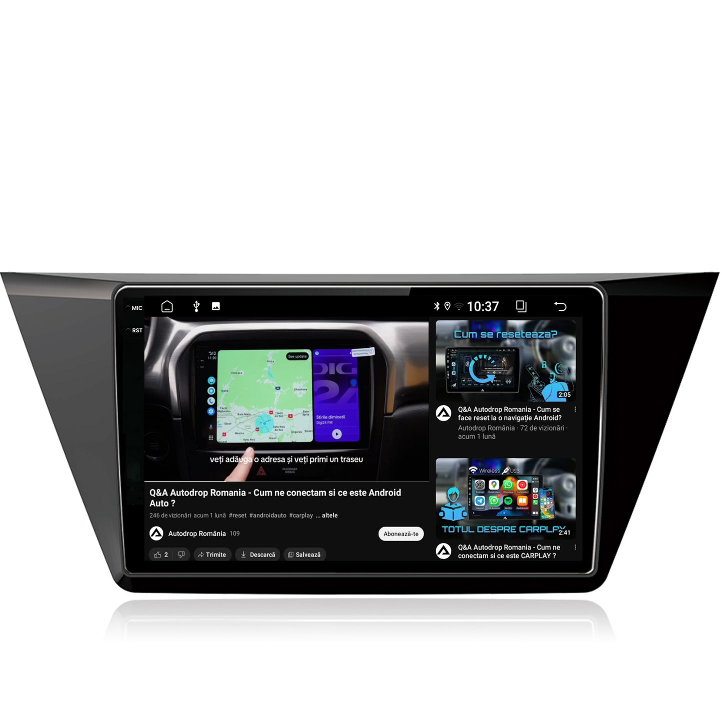 Navigatie 2K Volkswagen Touran (2016+), Android, S-Quadcore / 4GB RAM + 64GB ROM, 10.36 Inch - AD-BGS100042K+AD-BGRKIT032
