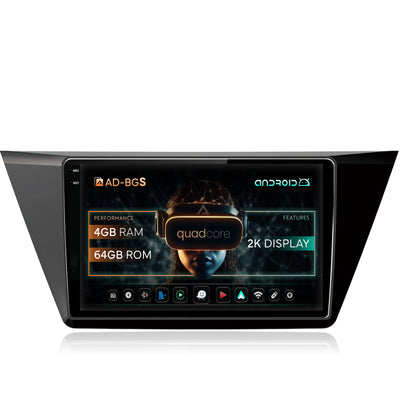 Navigatie 2K Volkswagen Touran (2016+), Android, S-Quadcore / 4GB RAM + 64GB ROM, 10.36 Inch - AD-BGS100042K+AD-BGRKIT032