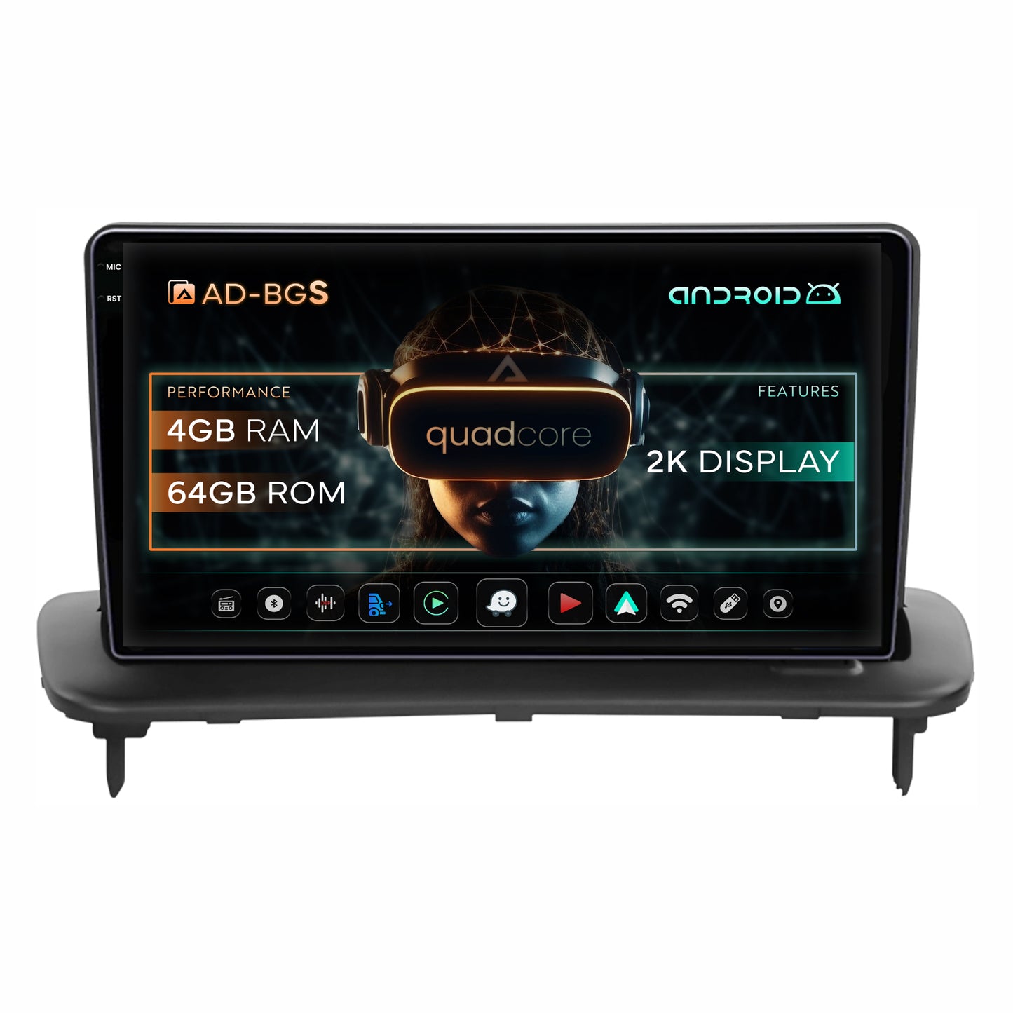 Navigatie 2K Volvo C40 C30 S40 C70 V50 (2004-2012), Android, S-Quadcore / 4GB RAM + 64GB ROM, 9.5 Inch - AD-BGS90042K+AD-BGRKIT403
