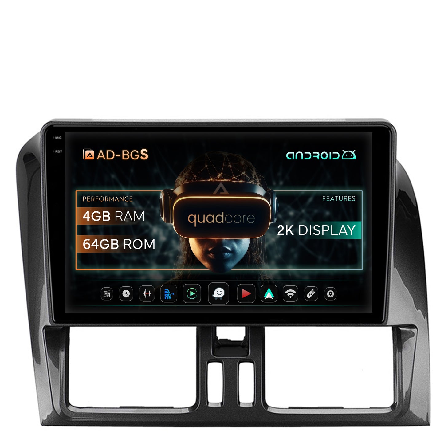 Navigatie 2K Volvo XC60 (2014-2019), Android, S-Quadcore / 4GB RAM + 64GB ROM, 9.5 Inch - AD-BGS90042K+AD-BGRKIT400-1419