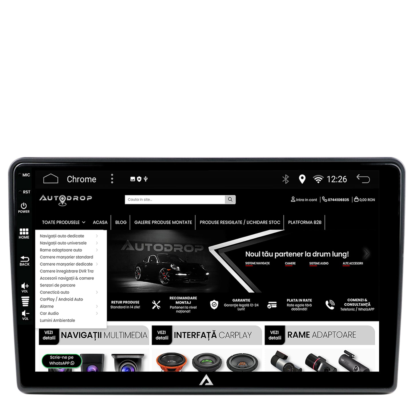 Navigatie All-in-one Universala, Android, A-Octacore / 4GB RAM + 64GB ROM, 9 Inch - AD-BGA9004