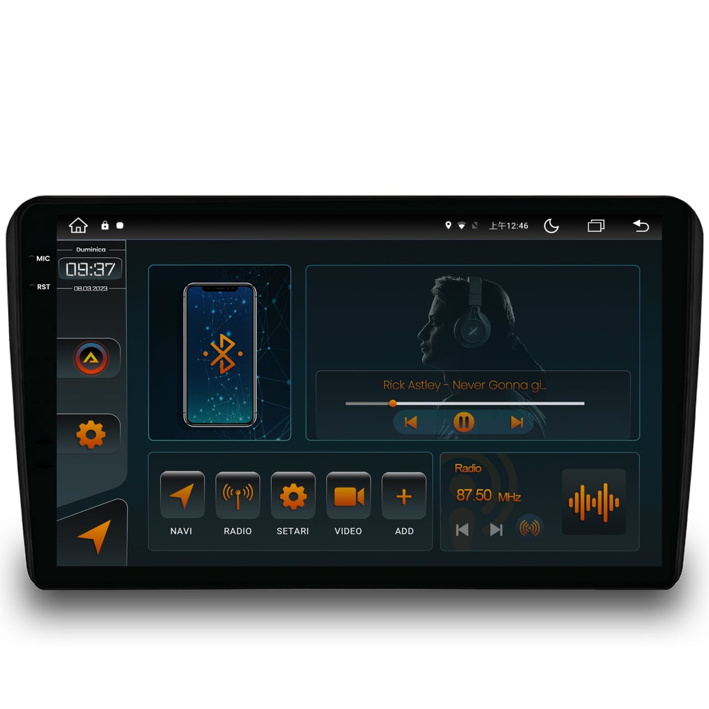 Navigatie Audi A3/ S3/ RS3, Android, V-Octacore / 4GB RAM + 64GB ROM, 9.5 Inch - AD-BGV9004+AD-BGRKIT424