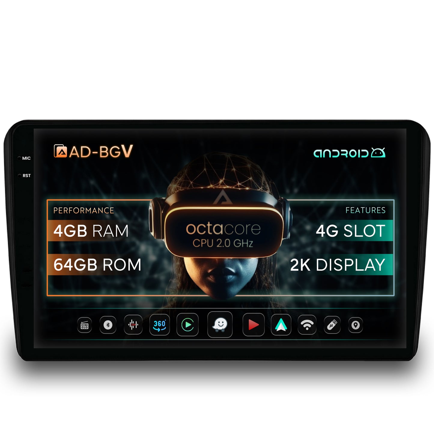 Navigatie Audi A3/ S3/ RS3, Android, V-Octacore / 4GB RAM + 64GB ROM, 9.5 Inch - AD-BGV9004+AD-BGRKIT424