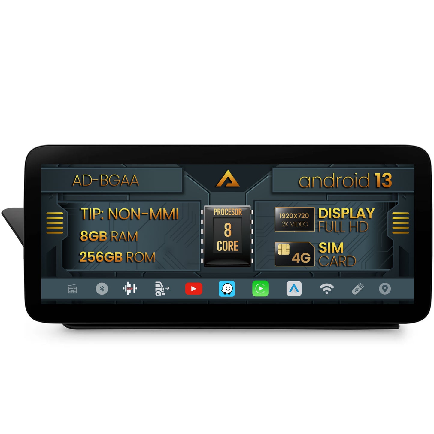 Navigatie Audi A4/A5 (2009-2016), Concert/Symphony, Android 13, MB-Octacore, 8GB RAM + 256GB ROM, 12.3 Inch - AD-BGAA12008L+AD-BGRKITA4001